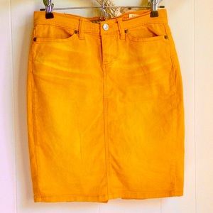 Fornarina Vintage Mustard Yellow/Orange Denim Skirt
